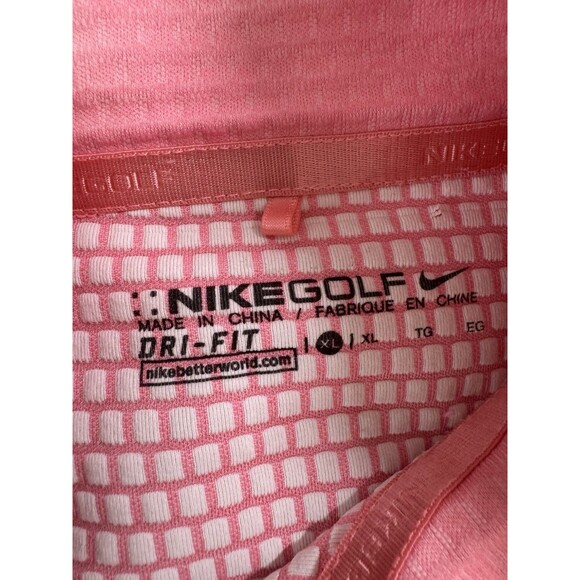 Nike Golf 1/4 Dri Fit Pullover Sweatshirt Women's Large L Salmon Pink Textured - Picture 5 of 8